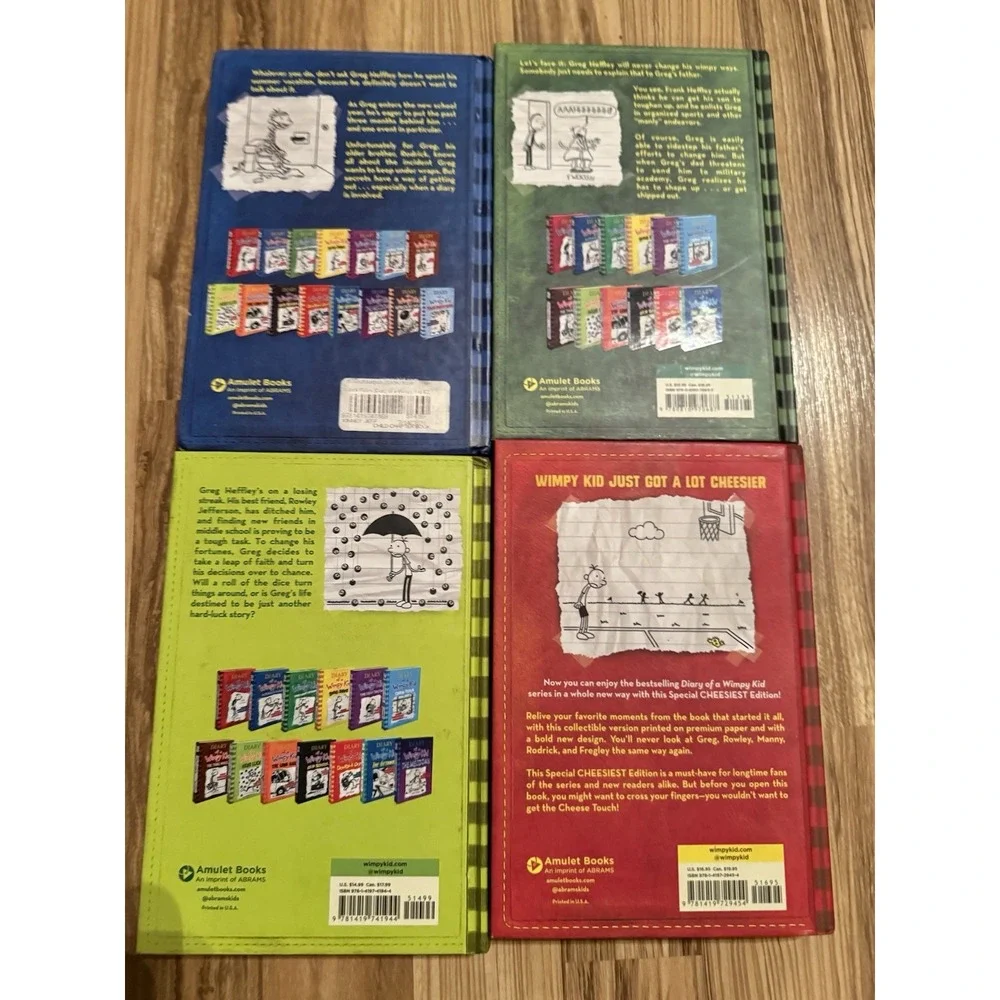 Diary of a Wimpy Kid Book Lot 4 EUC Hard Luck Last Straw Rodrick Rules Cheesiest
